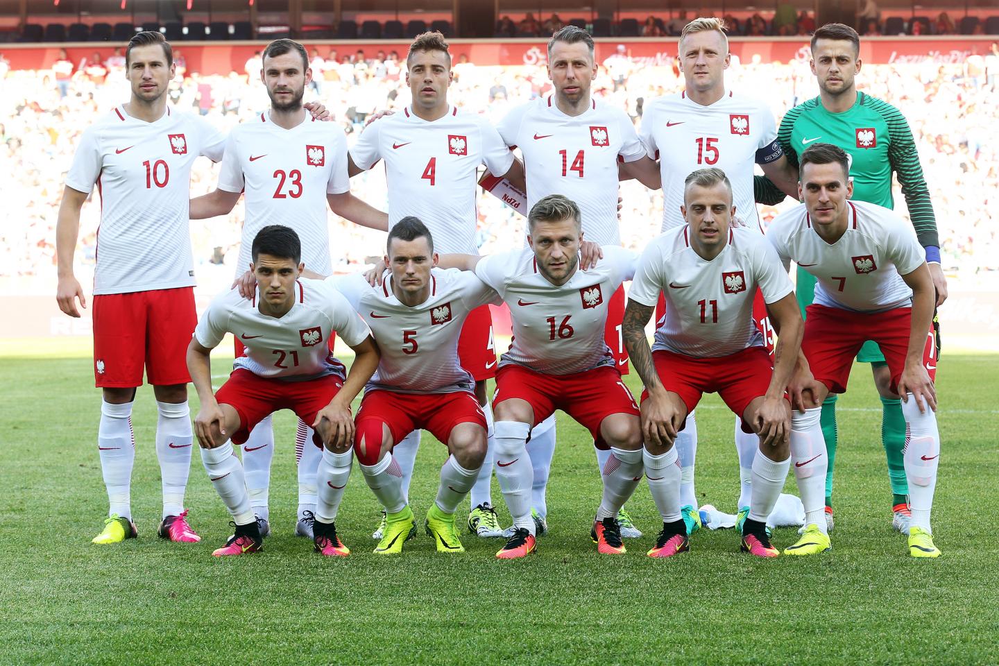 Reprezentacja Polski przed meczem z Litwą.