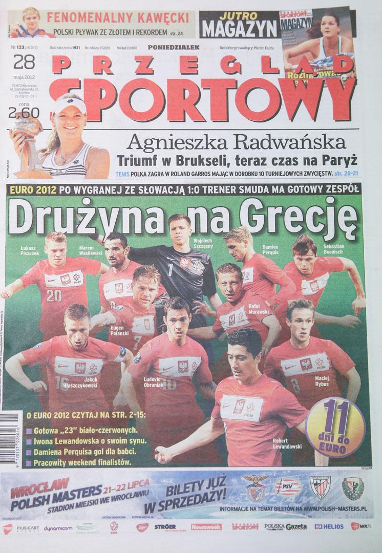 Okładka przeglądu sportowego po meczu Polska - Słowacja (27.05.2012) 