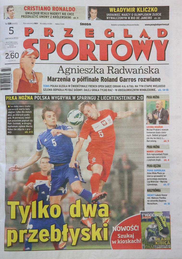 Przegląd Sportowy po meczu Polska - Liechtenstein (04.06.2013) 