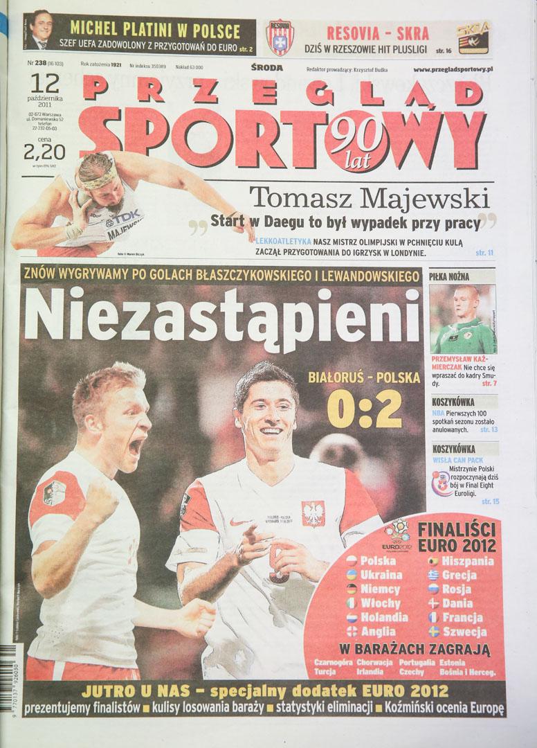 Okładka przeglądu sportowego Białoruś - Polska (11.10.2011) 