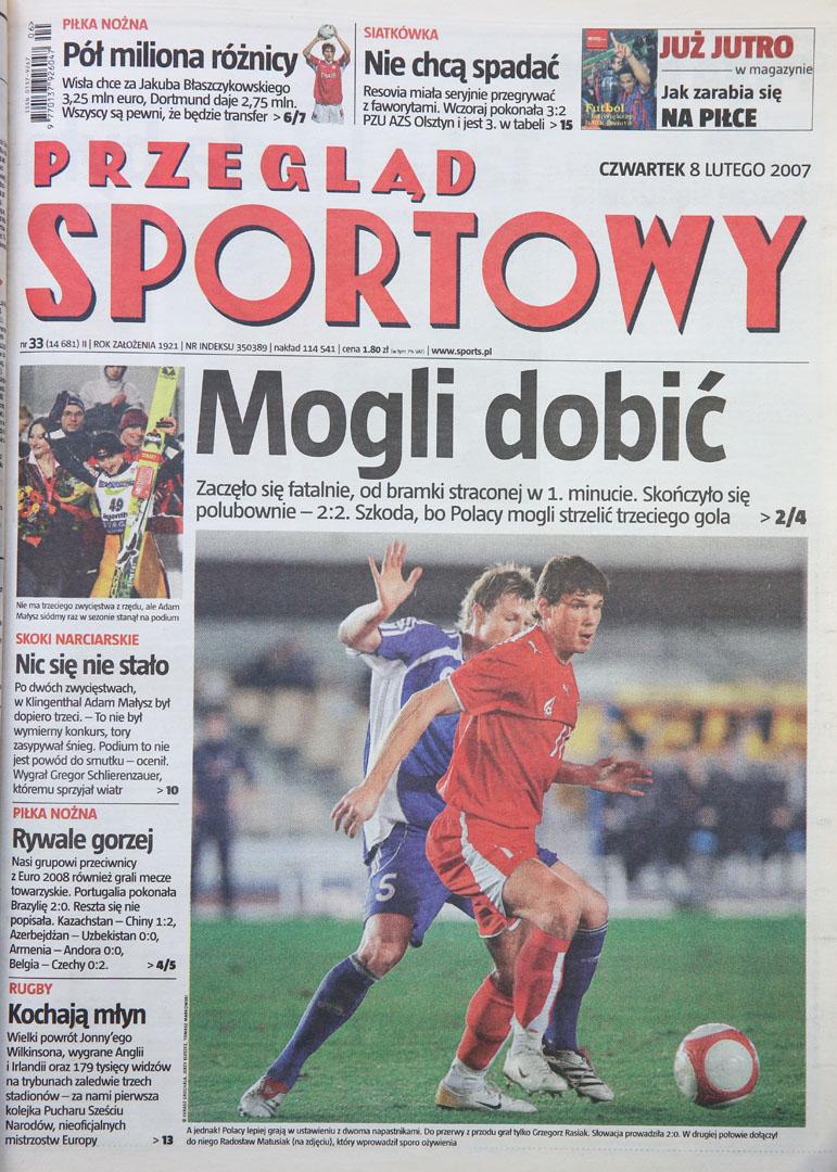 Przegląd sportowy po meczu Polska - Słowacja (07.02.2007) 