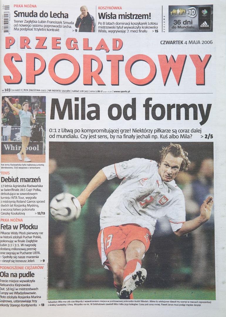 Okładka przeglądu sportowego po meczu Polska - Litwa (02.05.2006) 