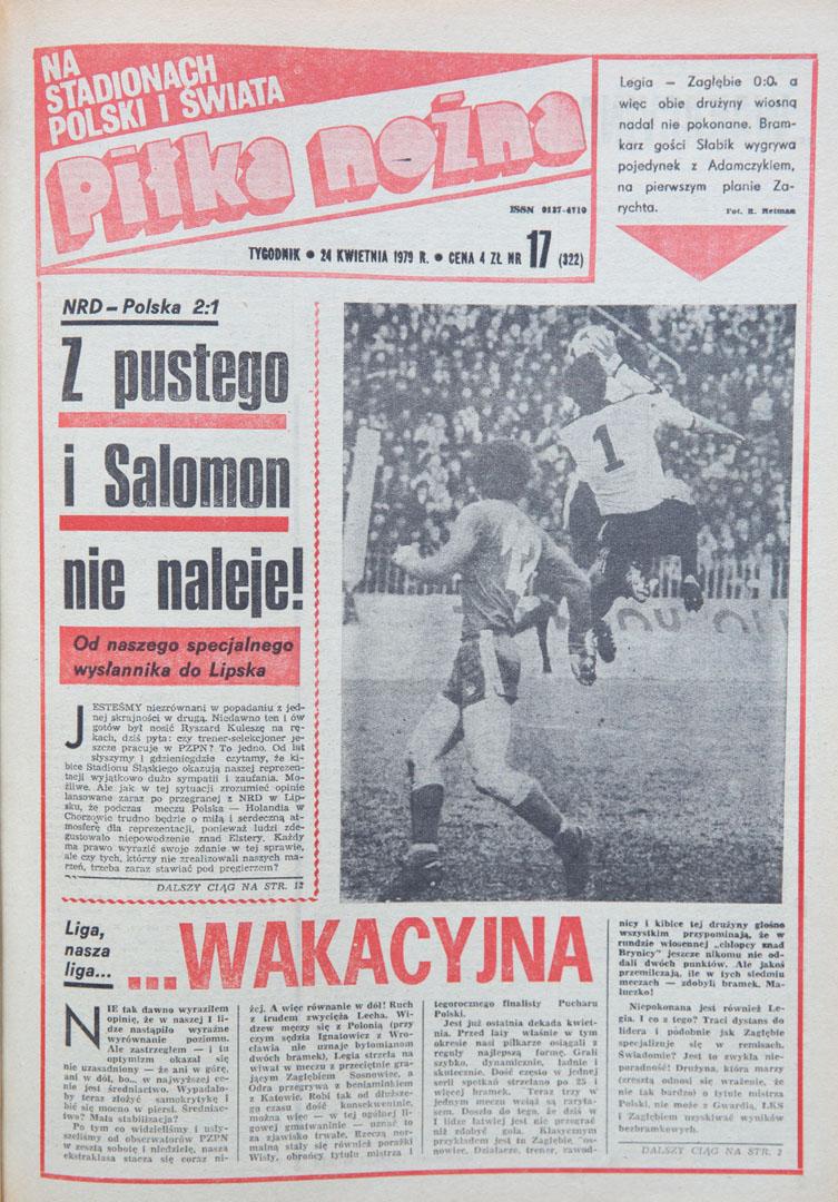 Okładka piłki nożnej po meczu NRD - Polska (18.04.1979) 