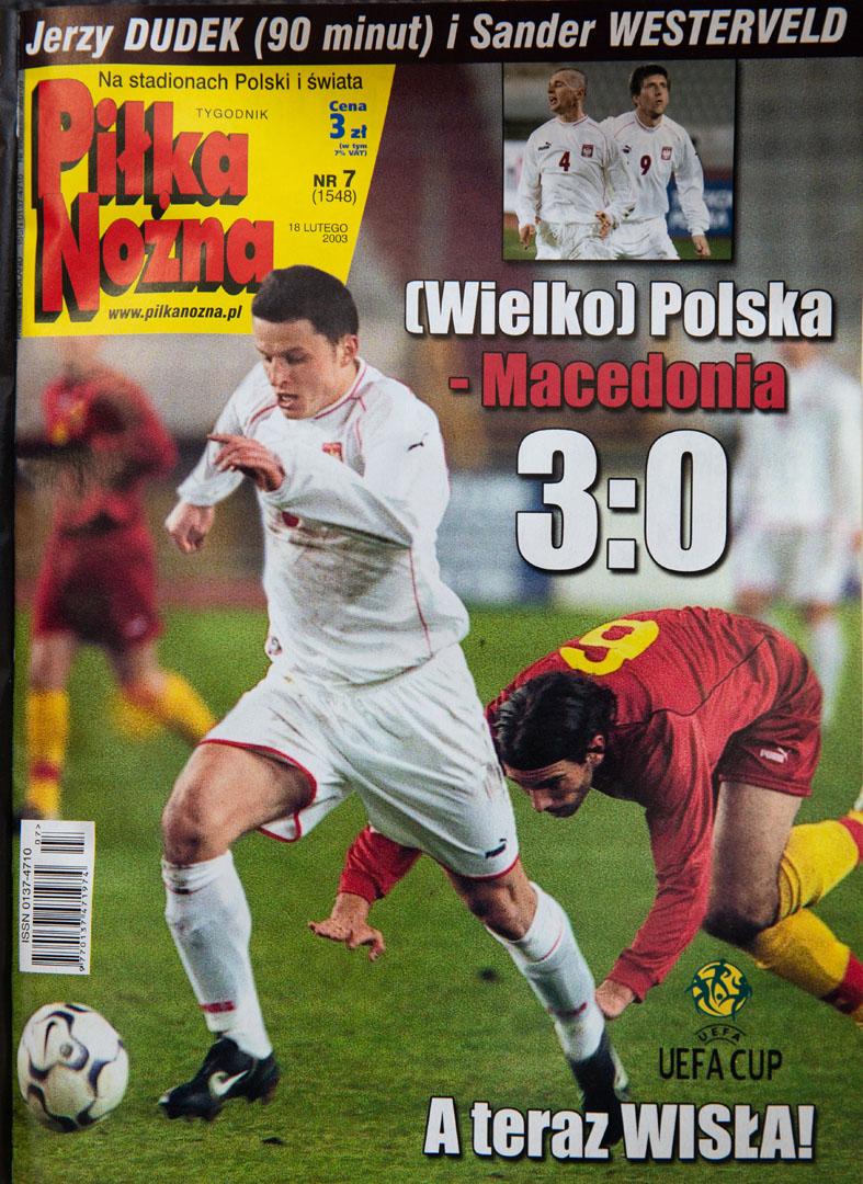 Okładka piłki nożnej polska - macedonia (14.02.2003) 