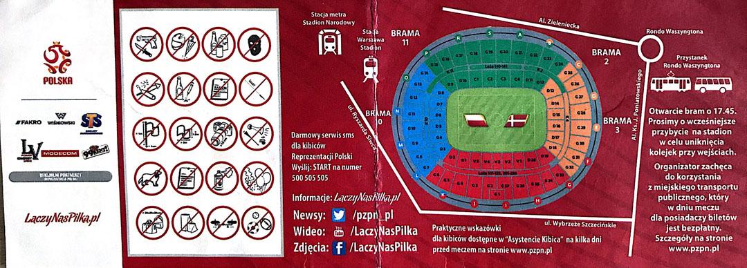 Bilet z meczu Polska - Dania (08.10.2016) 