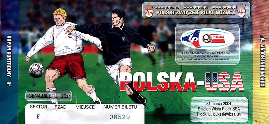 Bilet z meczu Polska - USA (31.03.2004) 