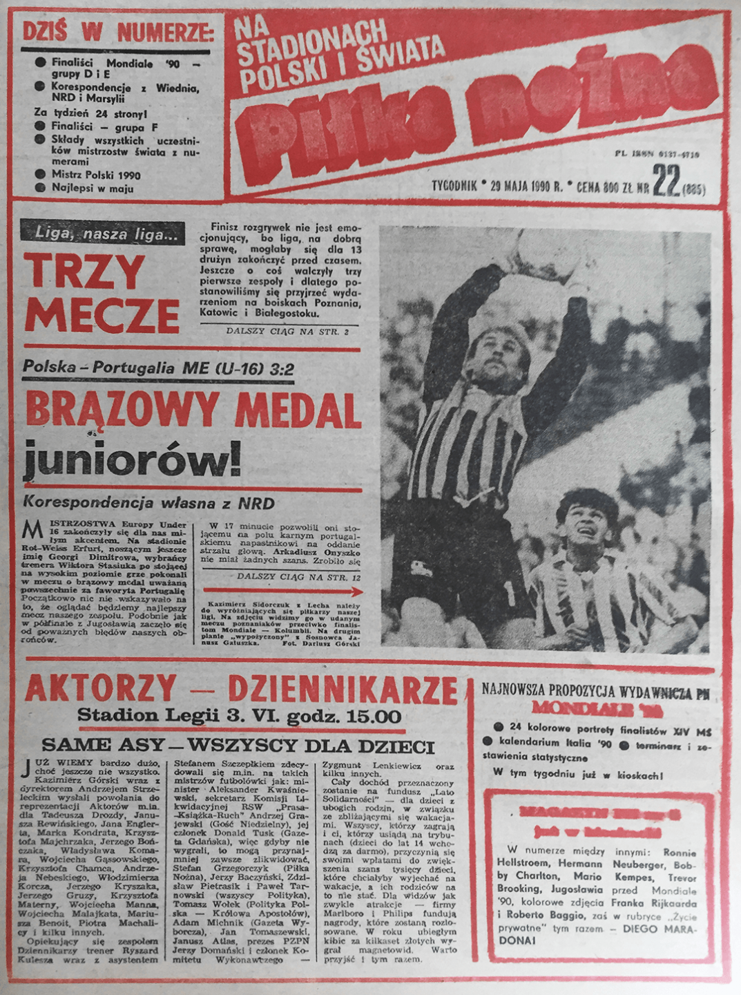 Piłka nożna po meczu Portugalia - Polska ME U-16 (27.05.1990)