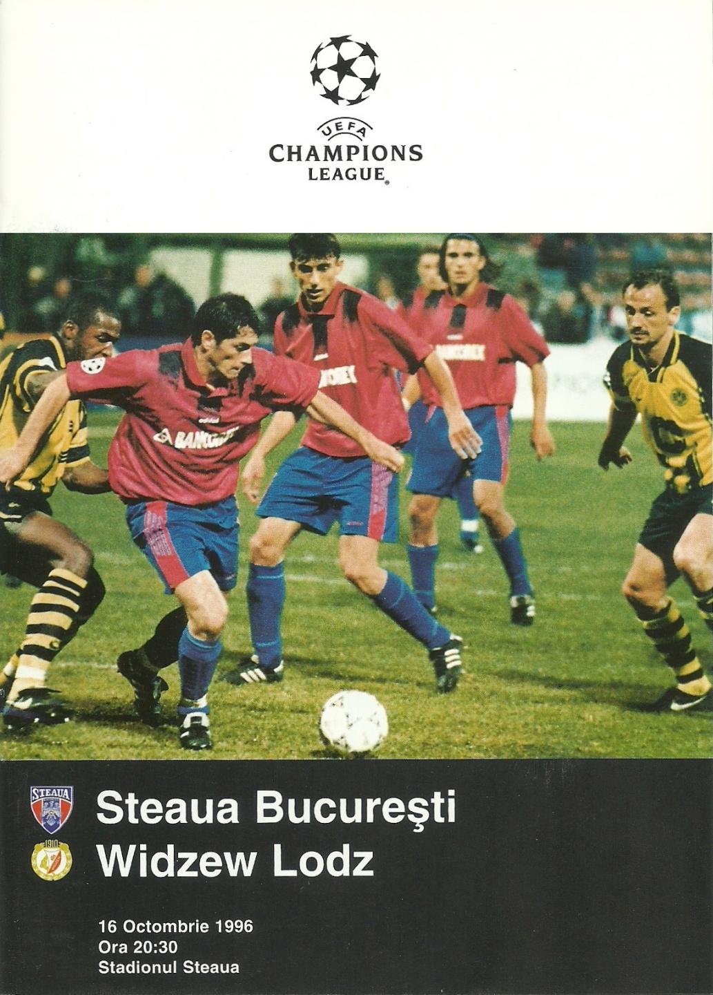Steaua Bukareszt - Widzew Łódź 1:0  (16.10.1996) Program meczowy