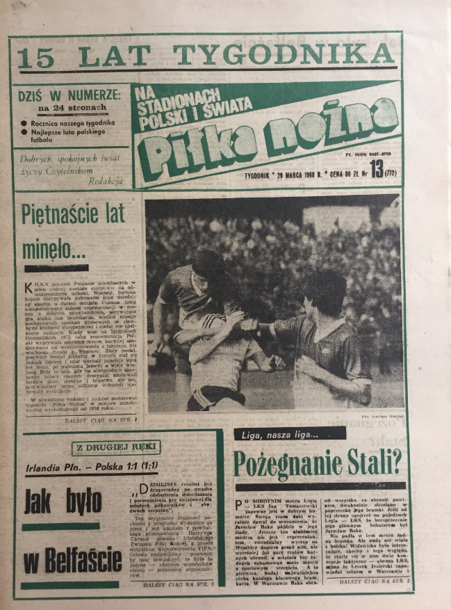 Piłka nożna po meczu irlandia płn. - Polska 1:1 (23.03.1988)
