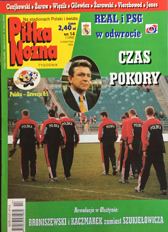 piłka nożna po meczu szwecja - polska (31.03.1999)