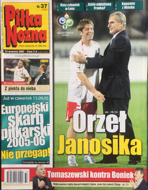 okładka piłki nożnej po meczu polska - walia (07.09.2005) 