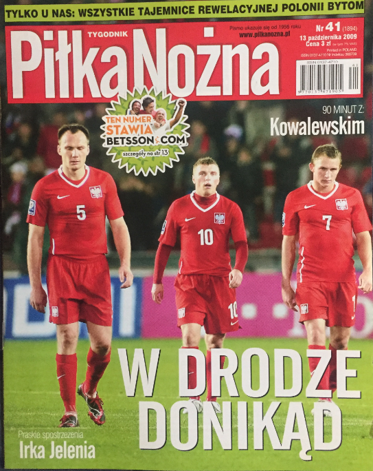Okładka piłki nożnej po meczu czechy - polska (10.10.2009)