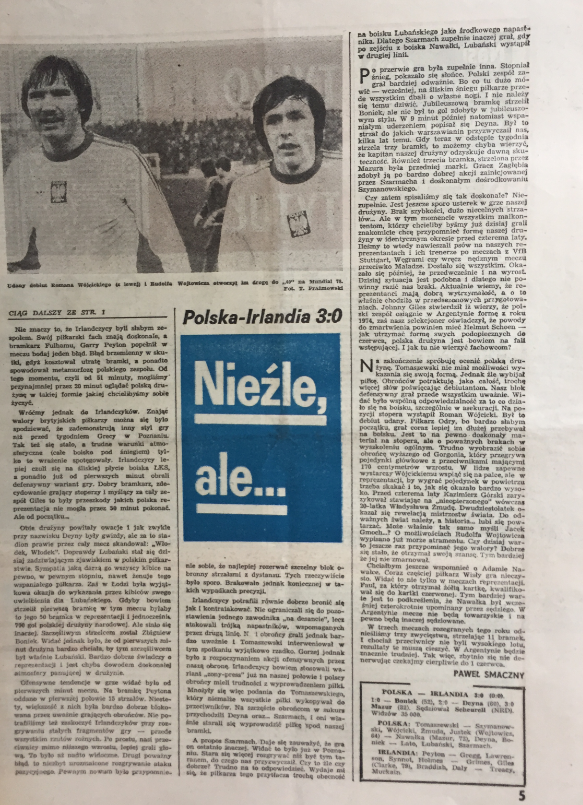 piłka nożna po meczu polska - irlandia (12.04.1978)