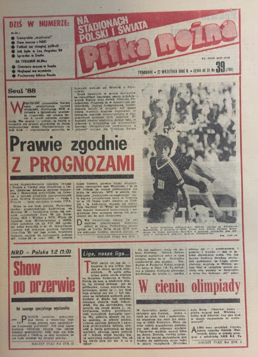 Piłka Nożna po NRD - Polska 1:2 (21.09.1988) 1