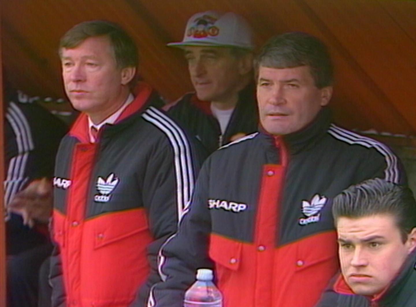 Alex Ferguson podczas meczu Legia Warszawa - Manchester United 1:3 (10.04.1991).