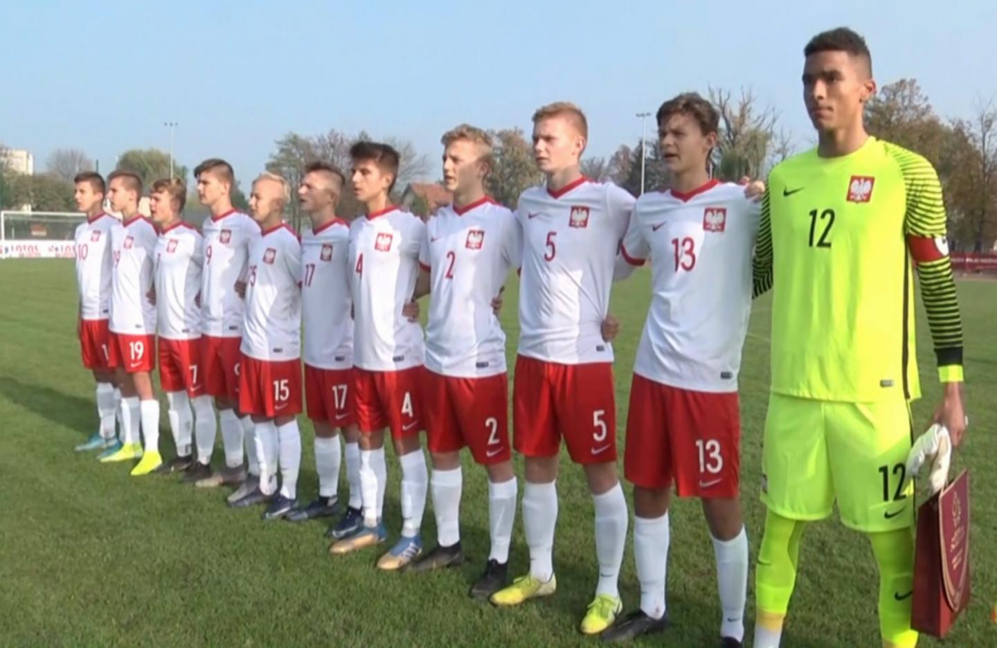 Reprezentacja Polski przed meczem Polska - Islandia 4:0 U-15 (25.10.2019). 