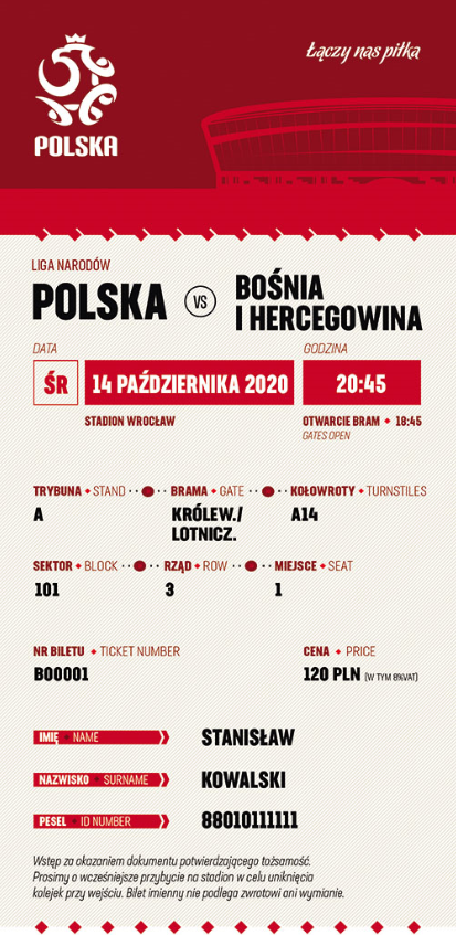 bilet na mecz polska – bośnia (14.10.2020)
