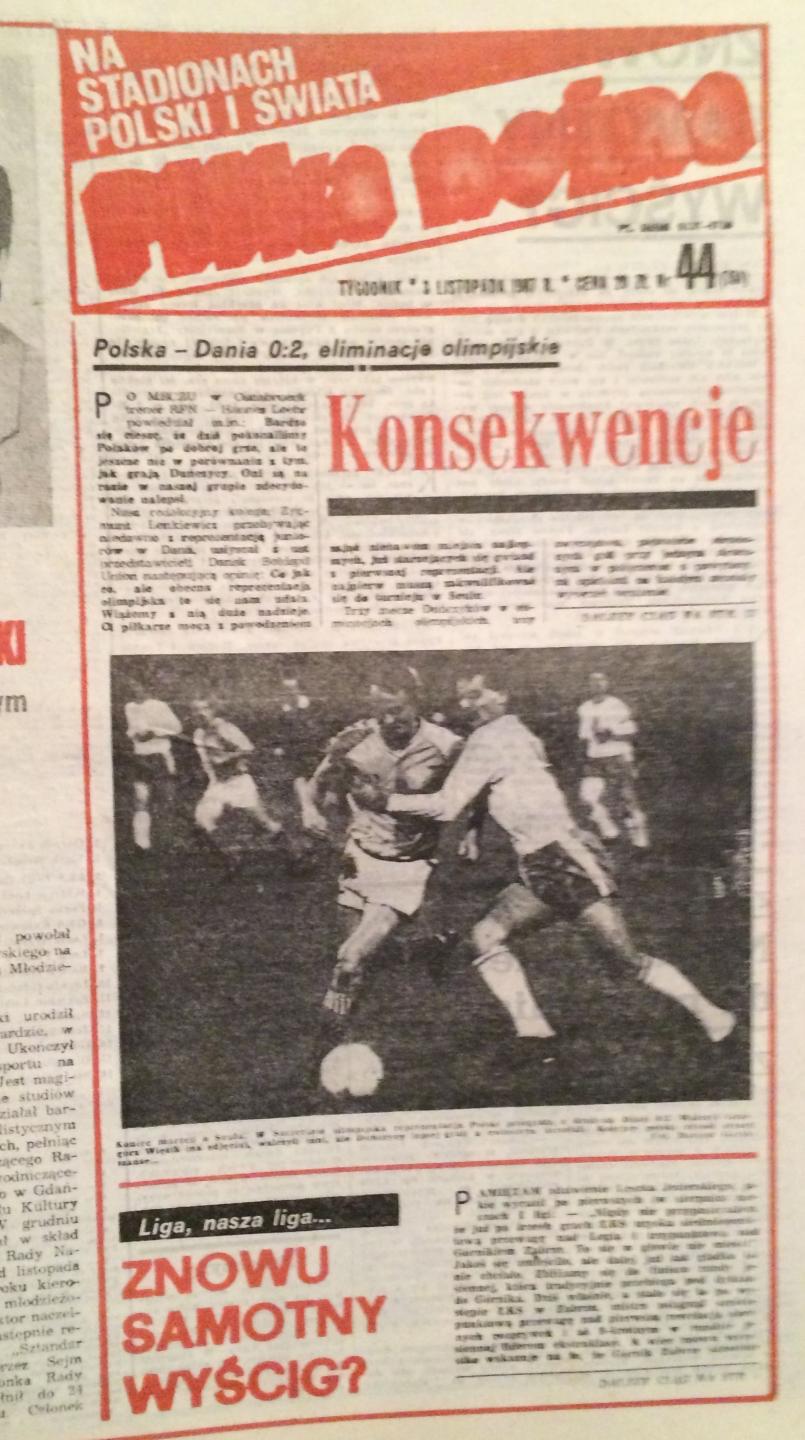 Piłka Nożna po Polska – Dania 0:2 (28.10.1987) 1