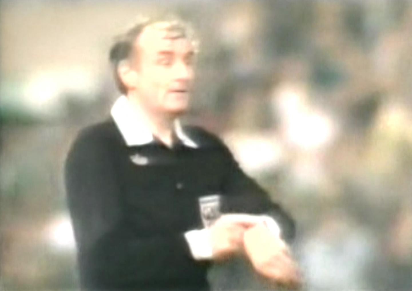 Sędzia Malcolm Moffatt podczas meczu Borussia Mönchengladbach – Lech Poznań 1:1 (18.09.1985)