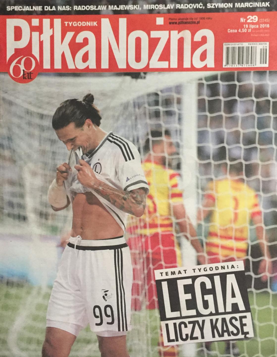 Okładka Piłka Nożna po meczu Zrinjski Mostar – Legia Warszawa 1:1 (12.07.2016)