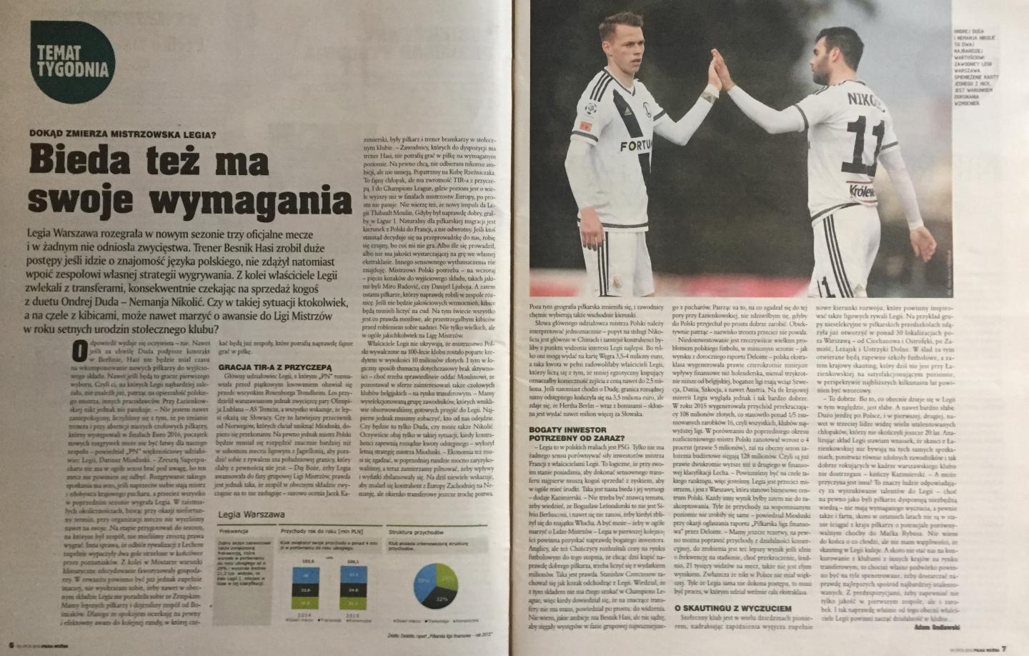 Piłka Nożna po meczu Zrinjski Mostar – Legia Warszawa 1:1 (12.07.2016)