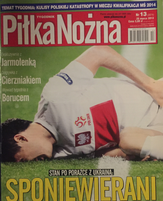 okładka piłki nożnej po meczu polska – ukraina (22.03.2013)