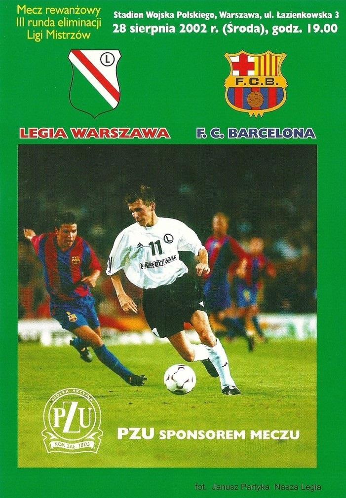 Program meczowy Legia Warszawa – FC Barcelona 0:1 (28.08.2002).