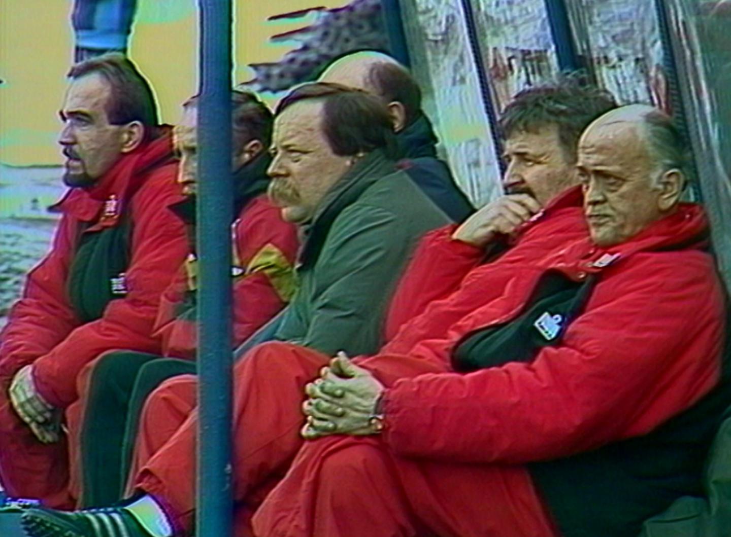 Andrzej Strejlau podczas meczu Polska - Litwa 1:1 (31.03.1993).