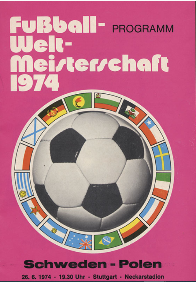 program z meczu polska - szwecja (26.06.1974)
