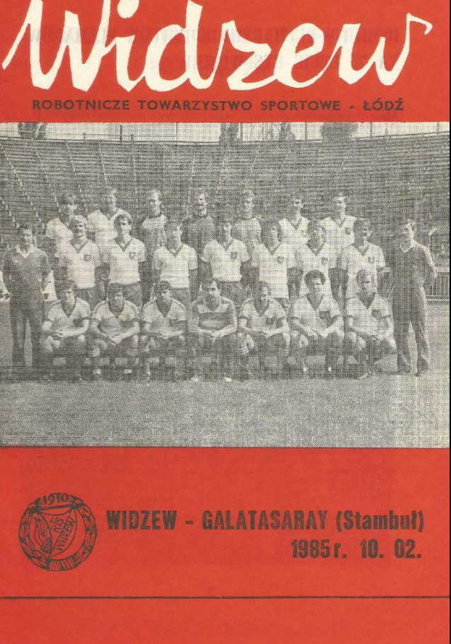 program z meczu widzew - galatasaray (2 października 1985)
