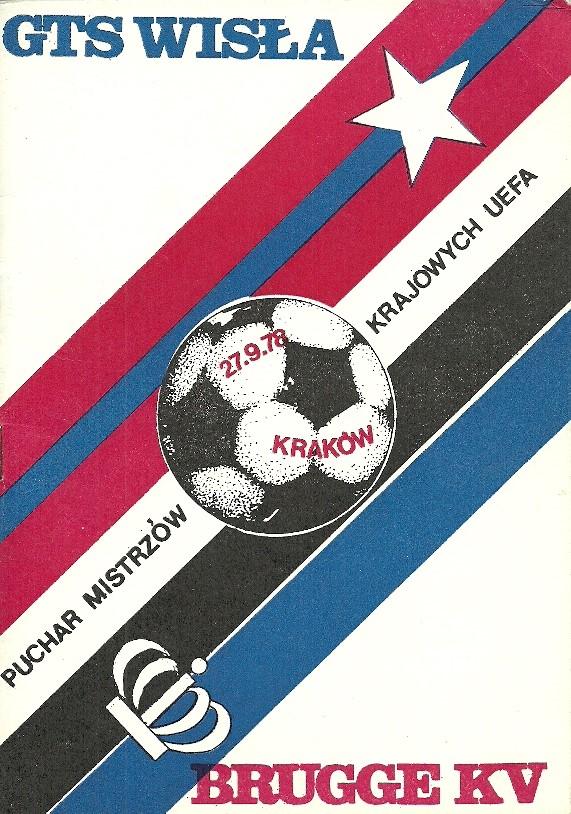 Program meczowy Wisła Kraków - Club Brugge 3:1 (27.09.1978)