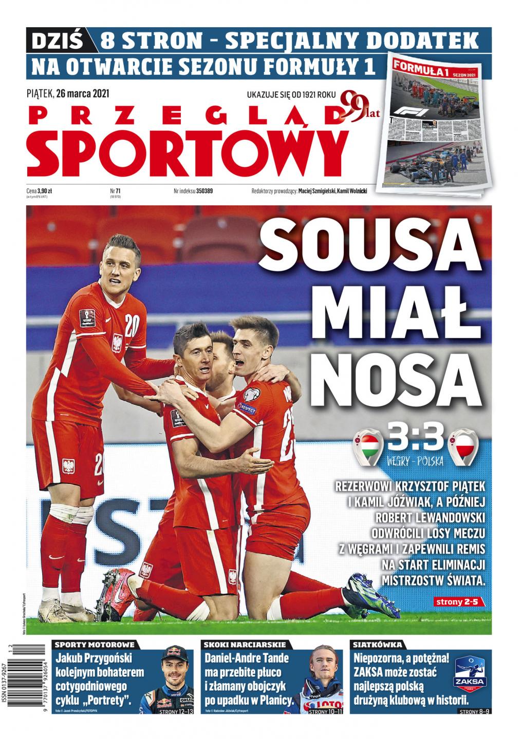 Przegląd Sportowy po Węgry - Polska 3:3 (25.03.2021)