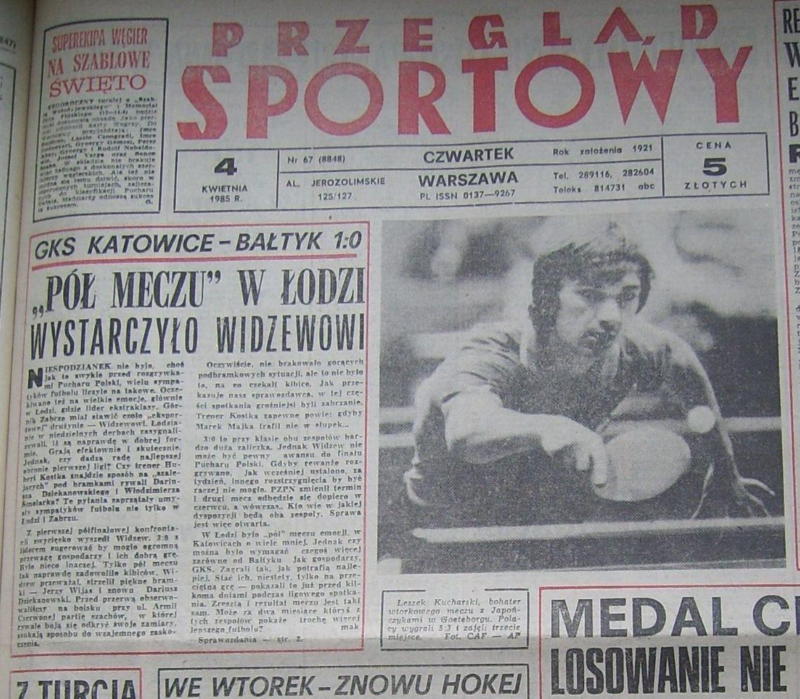 Widzew Łódź - Górnik Zabrze 3:0 (03.04.1985) Przegląd Sportowy