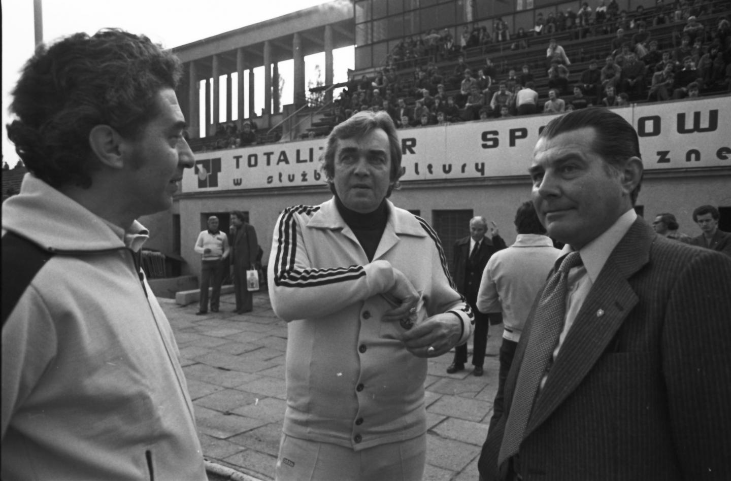 Słynny austriacki trener Club Brugge Ernst Happel na stadionie Wisły Kraków przed meczem Pucharu Europy 1978.