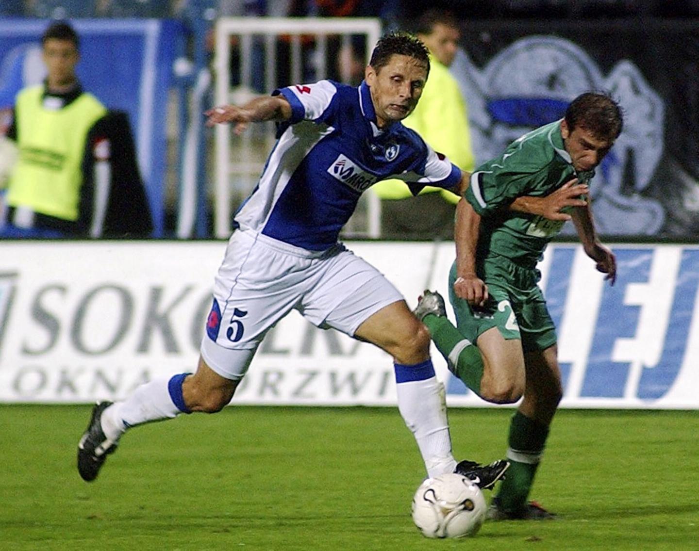 Zbigniew Wójcik podczas meczu Lech Poznań - Terek Grozny 0:1 (26.08.2004).