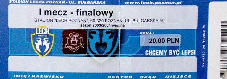 Bilet z meczu Lech Poznań - Legia Warszawa 2:0 (18.05.2004)