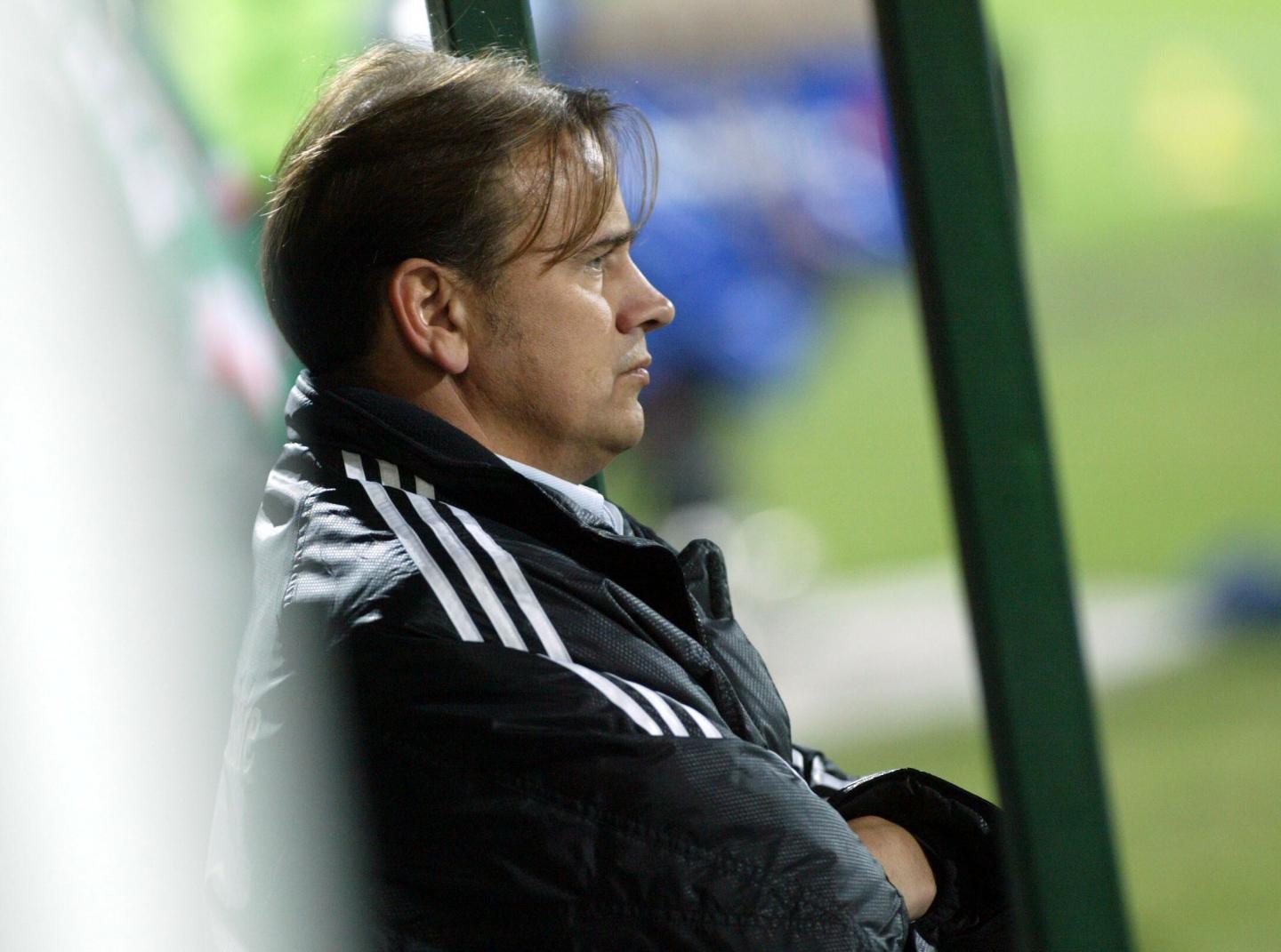 Dariusz Kubicki podczas meczu Legia - Austria Wiedeń w 2004 roku.
