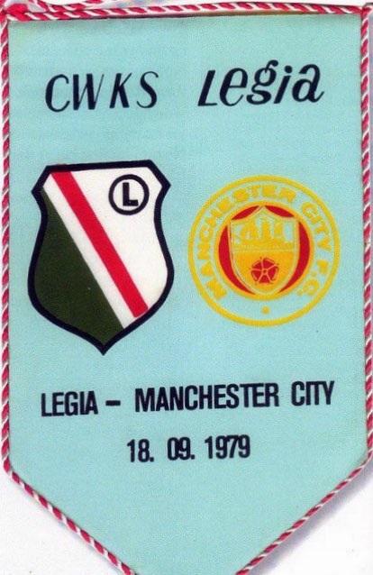 Proporczyk z meczu Legia Warszawa - Manchester City 2:1 (18.09.1979).