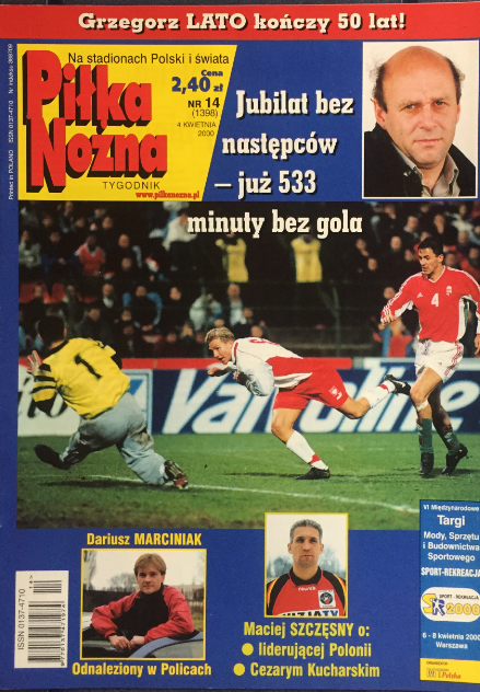 Okładka piłki nożnej po meczu węgry - polska (29.03.2000)