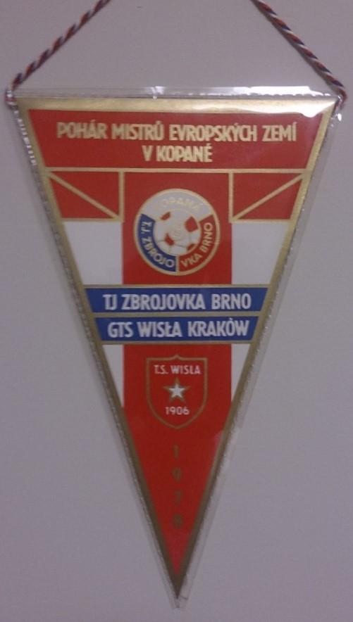 Proporczyk z meczu Zbrojovka Brno - Wisła Kraków 2:2 (18.10.1978)