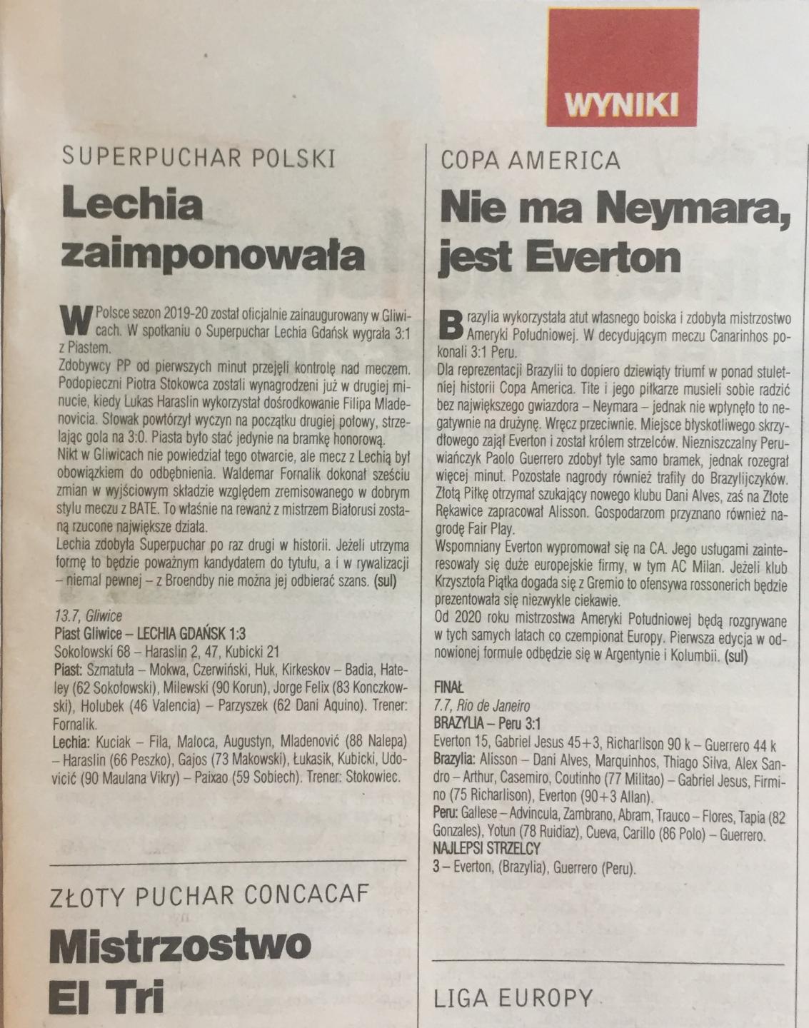 Piast Gliwice - Lechia Gdańsk 1:3 (13.07.2019) 