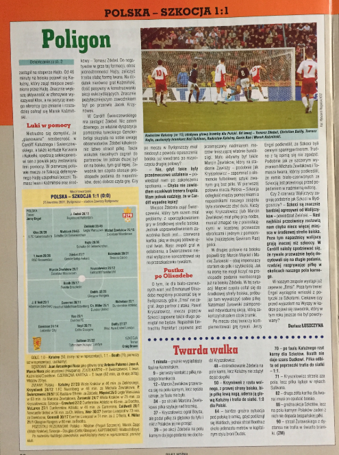 piłka nożna po meczu polska - szkocja (25.04.2001)