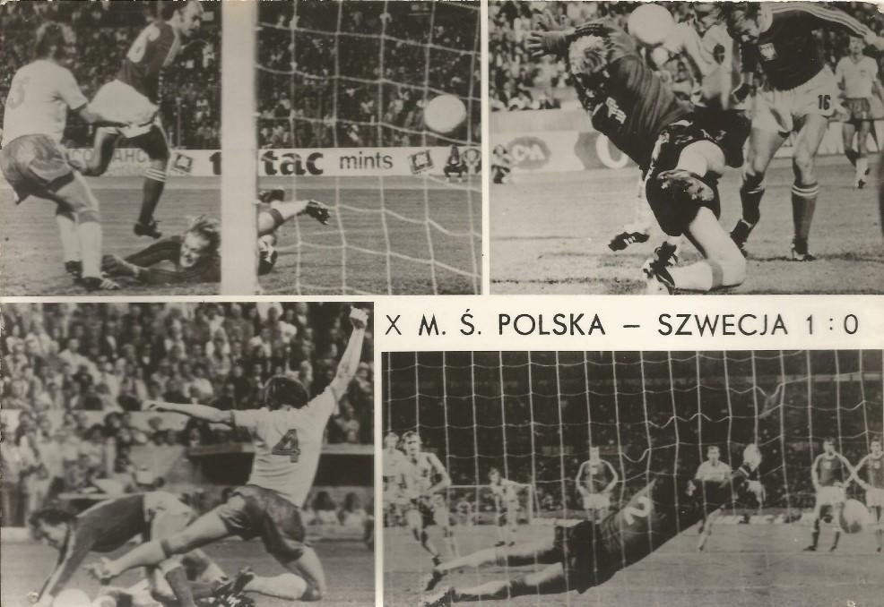 Pocztówka z meczu Polska - Szwecja 1:0 (26.06.1974).
