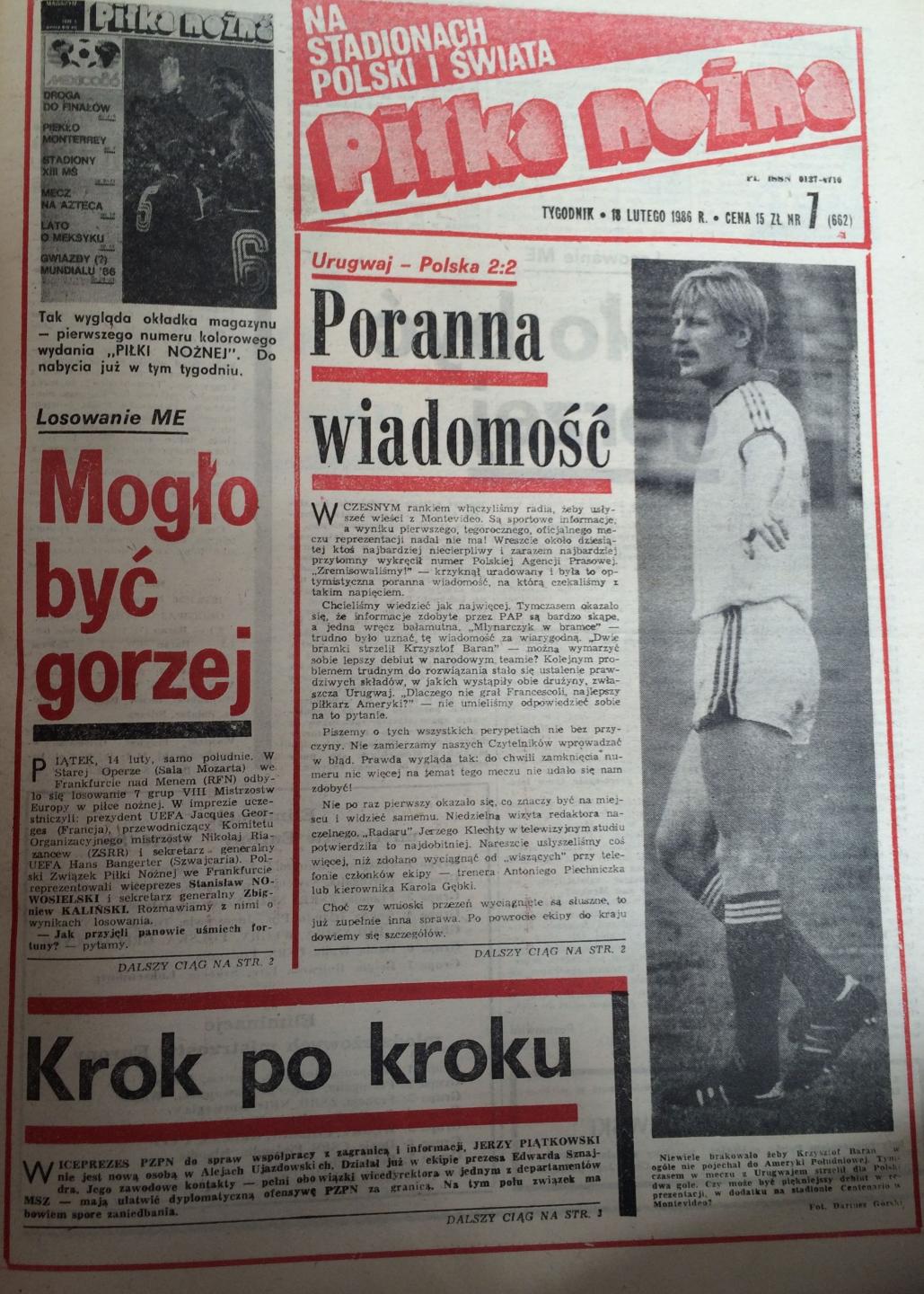 Piłka Nożna po Urugwaj - Polska 2:2 (16.02.1986) 1
