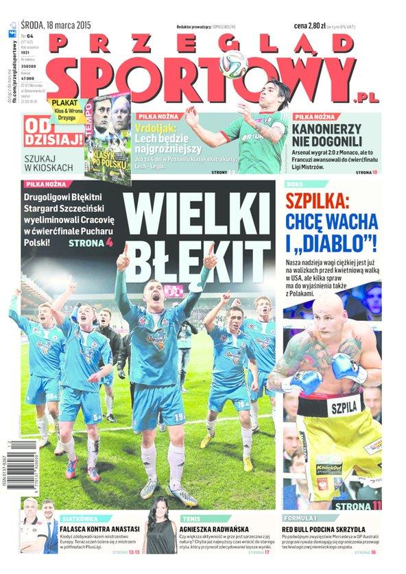 Przegląd Sportowy po Cracovia - Błękitni Stargard Szczeciński 0:2 (17.03.2015)