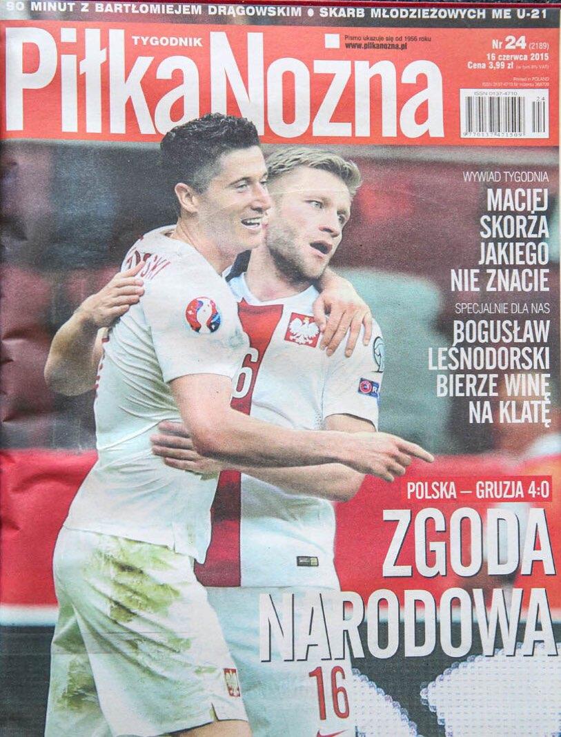 Okładka piłki nożnej po meczu Polska - Gruzja (13.06.2015).