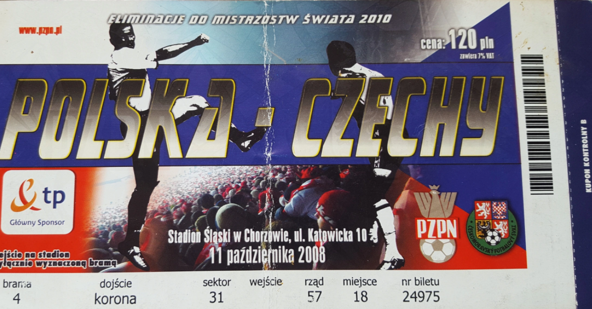 bilet z meczu polska - czechy (11.10.2008)