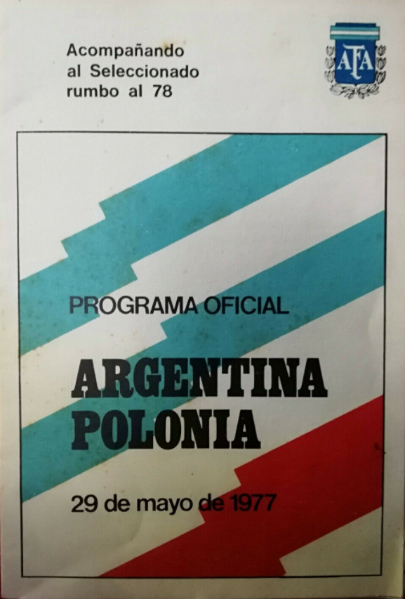 program meczowy Argentyna - Polska (29.05.1977)
