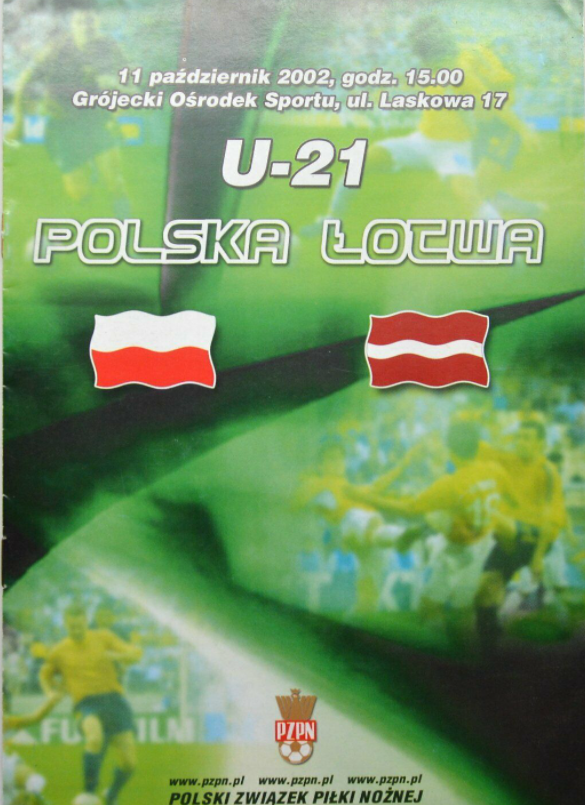program meczowy polska - łotwa U-21 (11.10.2002)