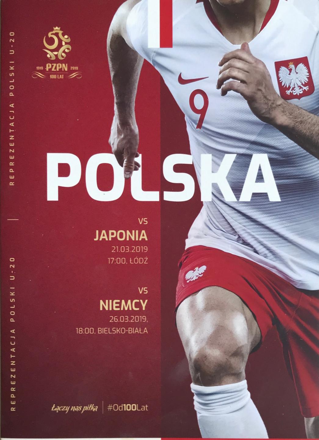 Program meczowy Polska U20 - Japonia U20 4:1 (21.03.2019) i Polska U20 - Niemcy U20 0:2 (26.03.2019) .